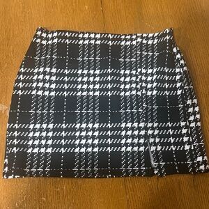 Plaid Black and White Women's Skirt